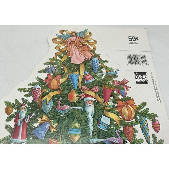 Vintage 2 Paper Magic Group Christmas Tree Bear Gifts Die Cut Decoration 13” - Picture 13 of 15